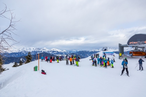 Ski areál: Flachau – Snow Space Salzburg - horní stanice lanovky Starjet