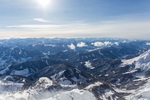 Zima 2018 v Ski Amadé  - Výhled na Ski Amadé z Dachstein - Schladming