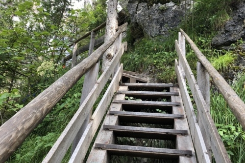 Soutěska Silberkarklamm - schody nahoru