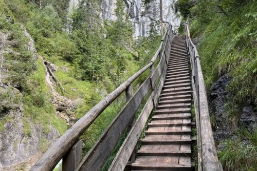 Soutěska Silberkarklamm - schody nahoru