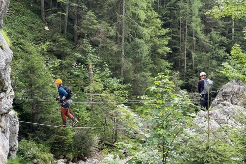 Soutěska Silberkarklamm - nástup na ferratu