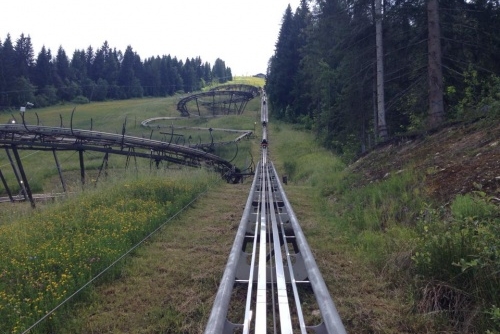 Bobová dráha ve Flachau (Lucky Flitzer Alpine Coaster) - na bobovce cesta nahoru
