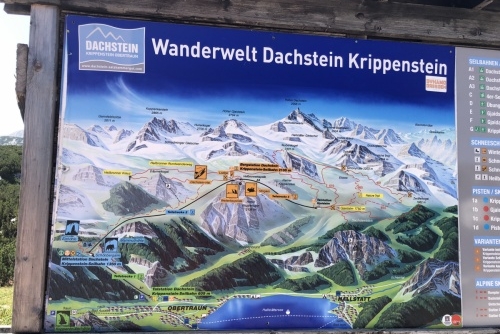 Vyhlídka 5 prstů  - mapka celého areálu Dachstein Krippenstein
