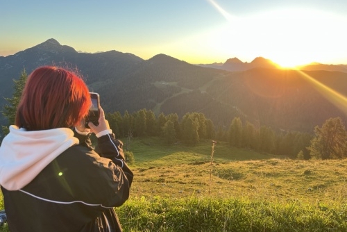 Východ slunce nad Zauchensee - východ slunce